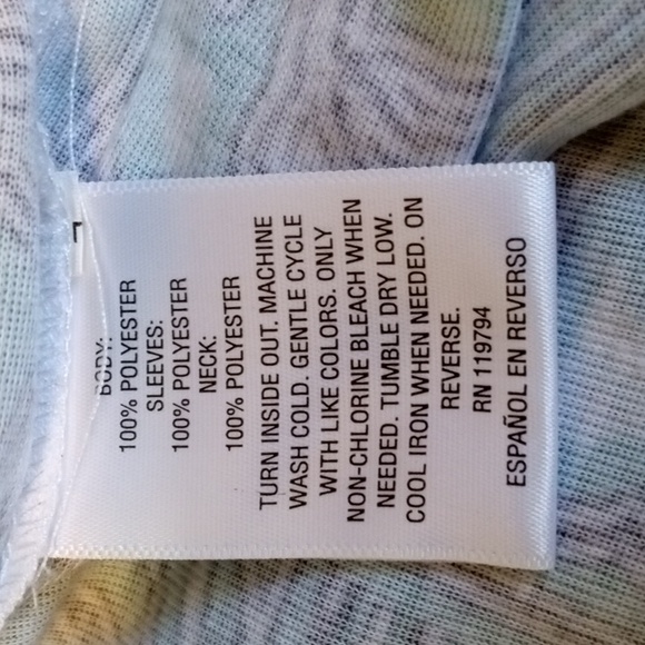 JM Collection Sheer Sleeve Mint Colored Blouse Size Large - Picture 8 of 8